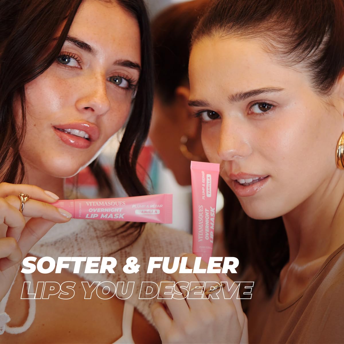Vitamasques lip mask texture closeup highlights smooth melt-in application