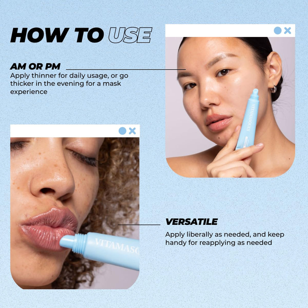Vitamasques three-pack display highlights value and continuous lip care.