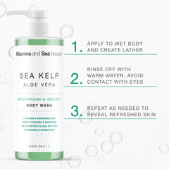 VITAMINS AND SEA BEAUTY aloe vera closeup showing soothing gel drops.