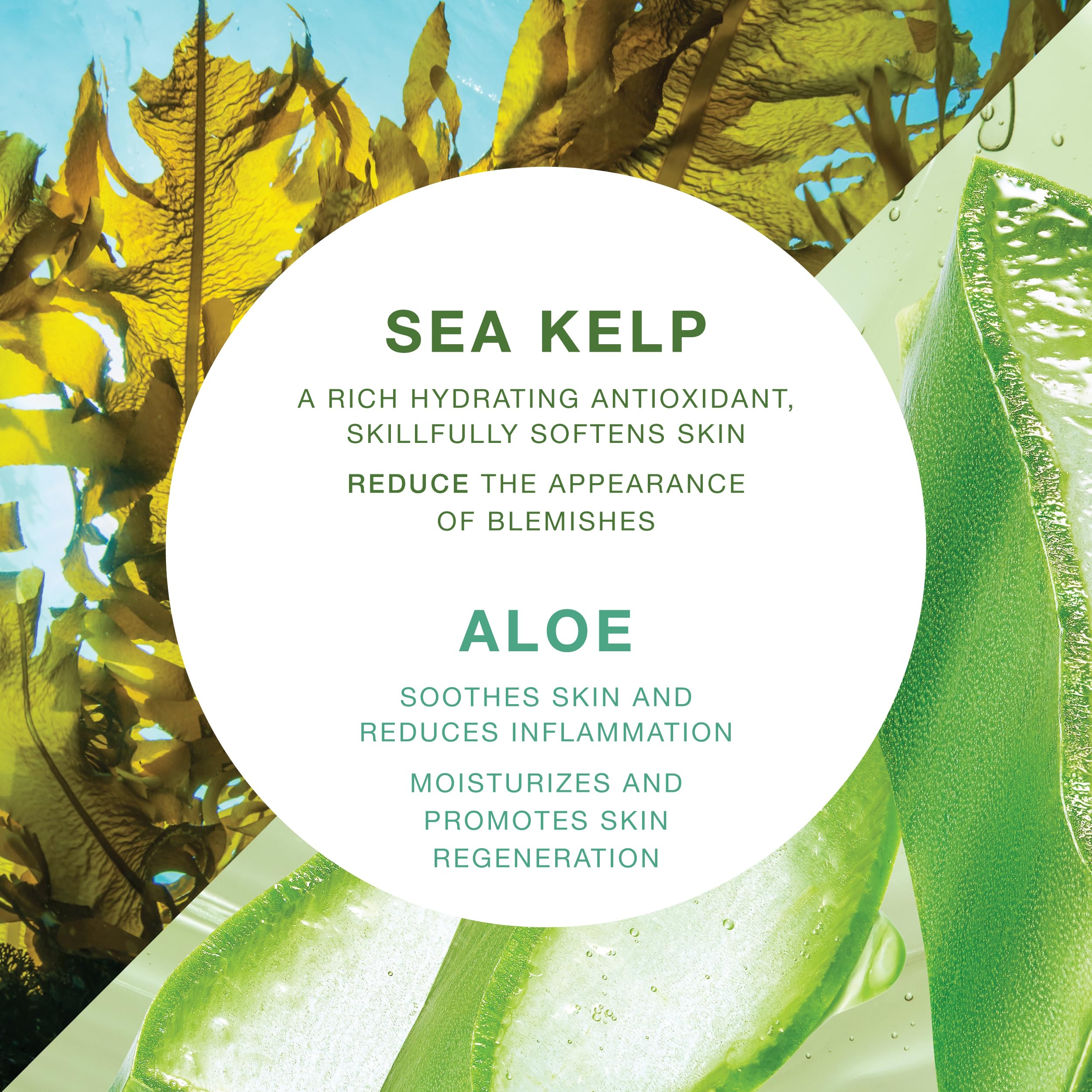 VITAMINS AND SEA BEAUTY bathroom-scene suggests easy daily cleansing routine.