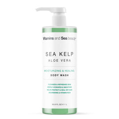 VITAMINS AND SEA BEAUTY moisturizing body wash bottle-front for daily use.