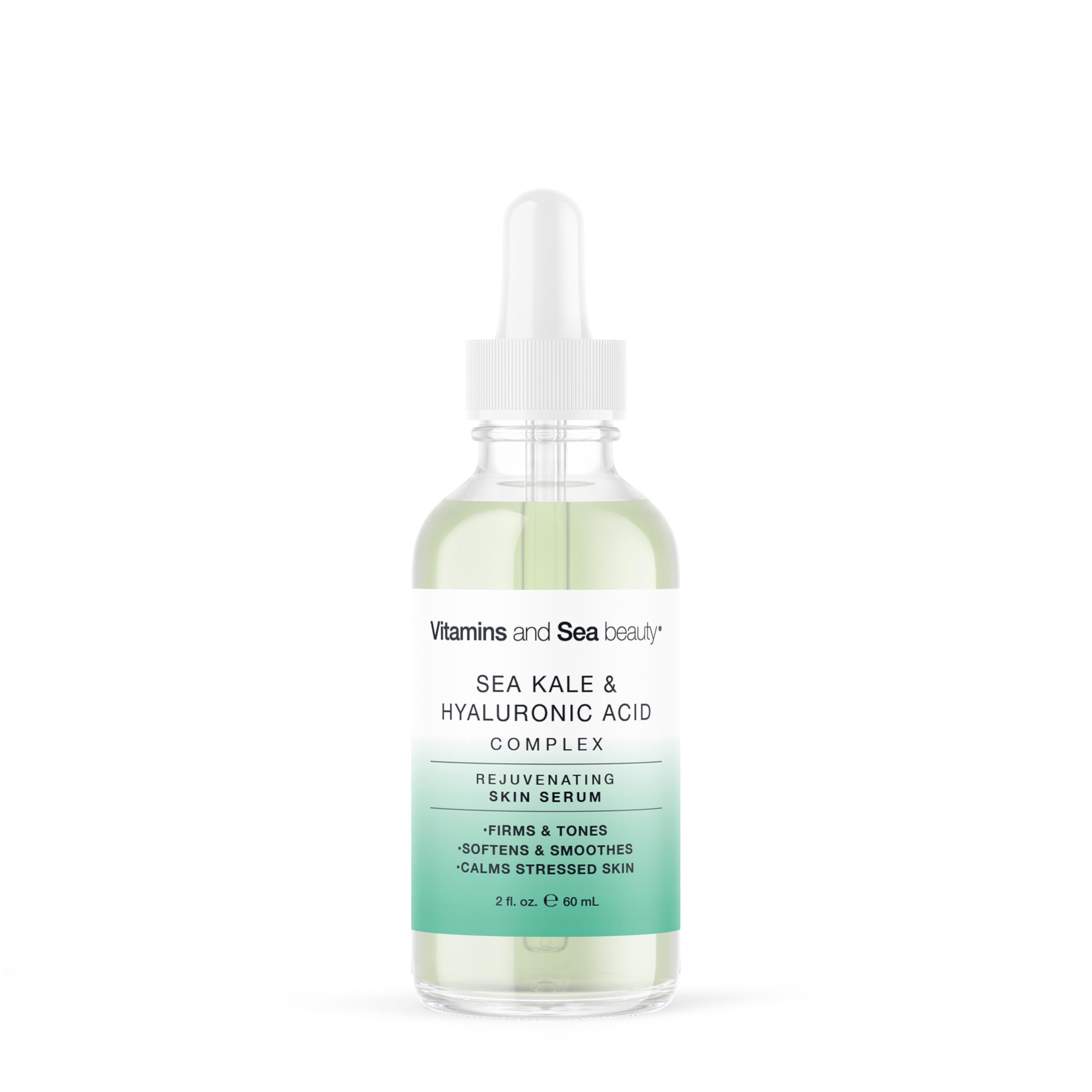 Vitamins and Sea Beauty rejuvenating serum bottle highlights intense hydration for plump skin