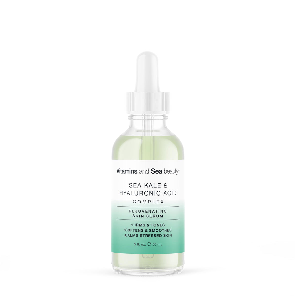 Vitamins and Sea Beauty rejuvenating serum bottle highlights intense hydration for plump skin