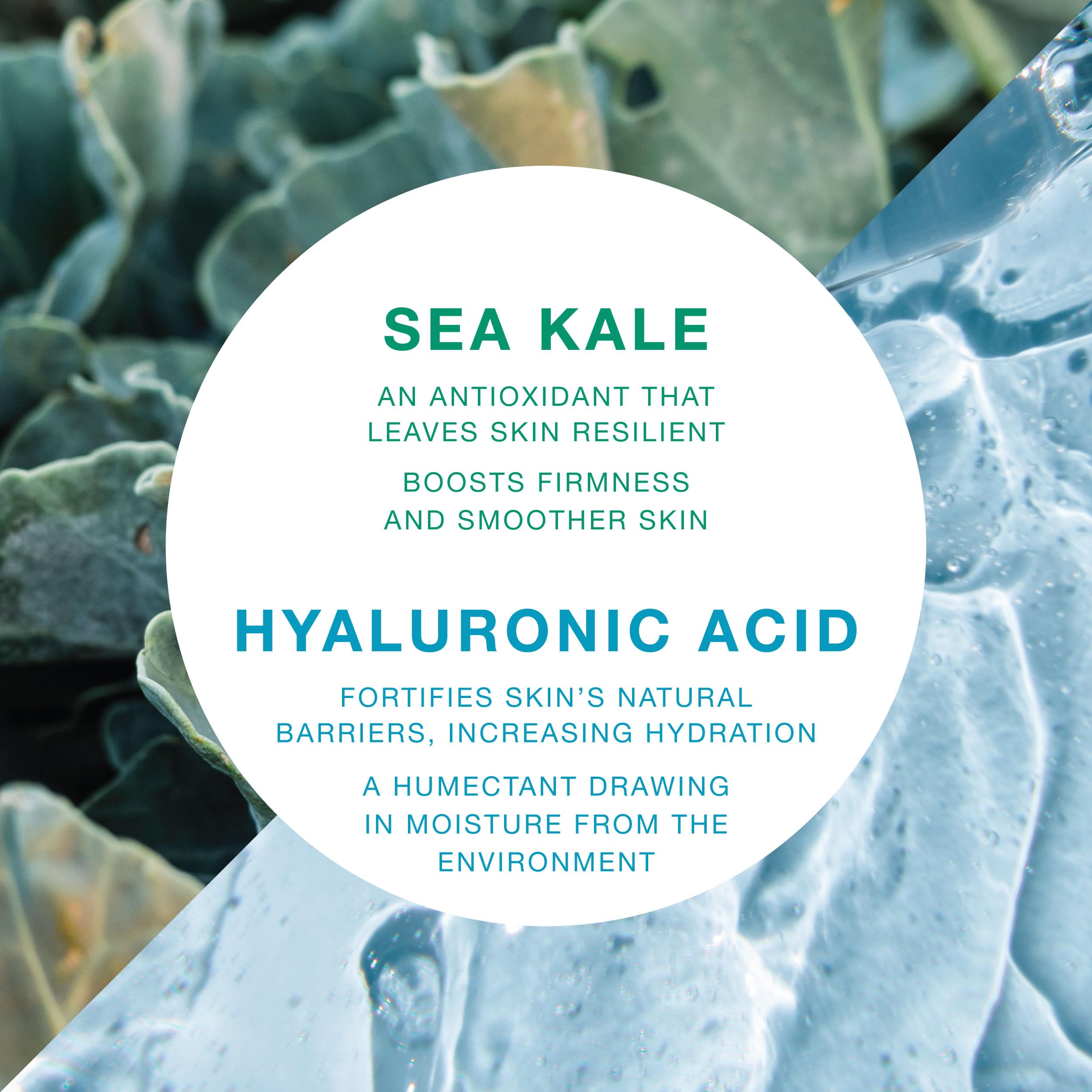 Vitamins and Sea Beauty serum texture shot conveys lightweight hydration before makeup