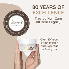 VITAMINS hair cosmetics applying mask scene shows even distribution for all hair types.