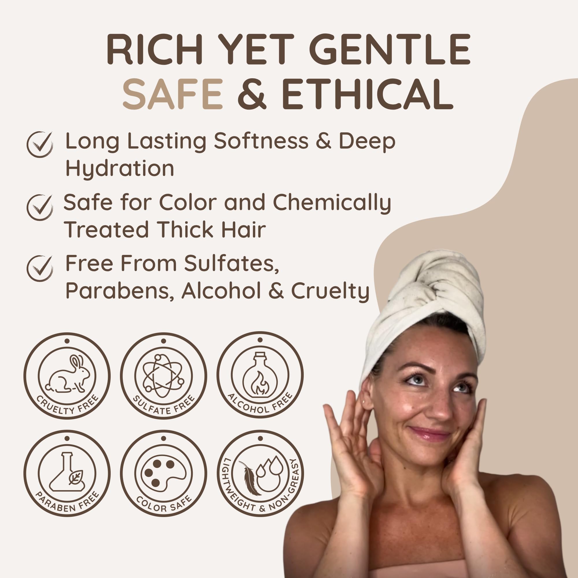 VITAMINS hair cosmetics coconut oil visual highlighting deep hydration benefits.