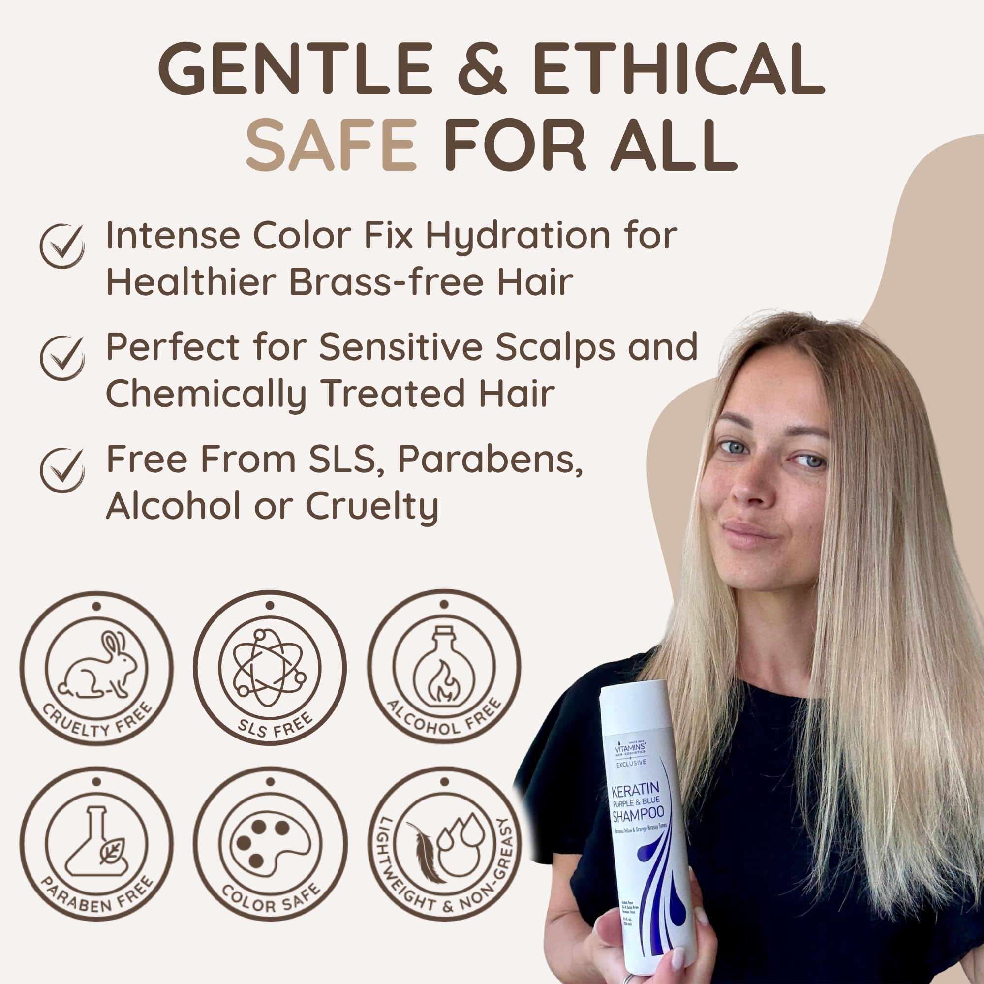 VITAMINS hair cosmetics deep cleansing bubbles remove buildup while preserving natural oils.
