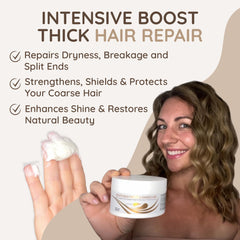 VITAMINS hair cosmetics closeup of hair mask application for quick conditioning.