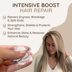 VITAMINS keratin-hair-mask-texture-closeup reveals creamy formula for deep conditioning