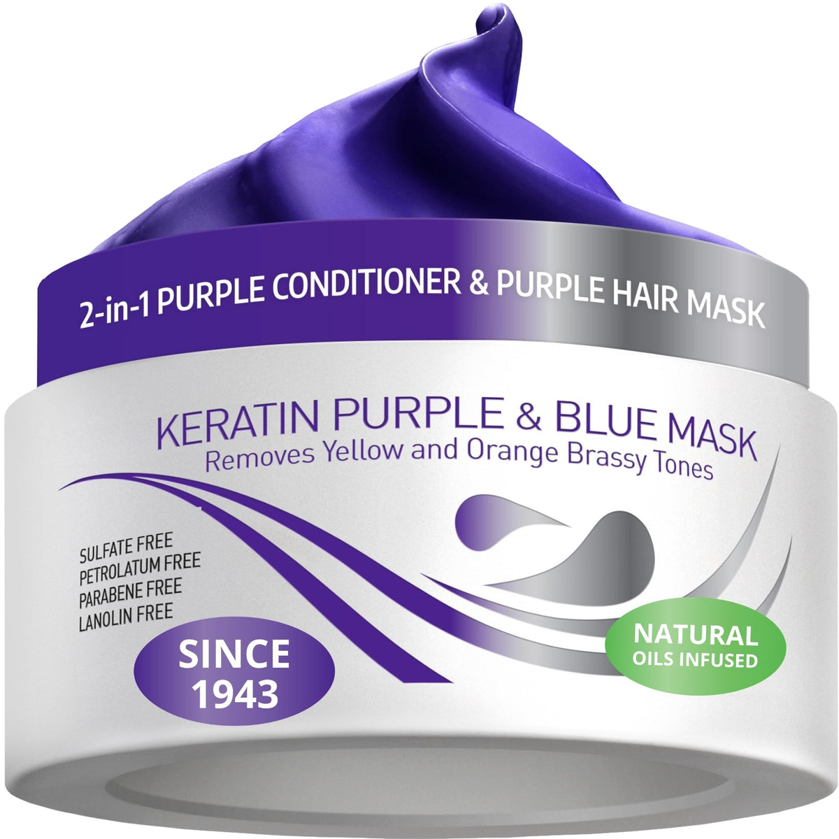 VITAMINS hair cosmetics keratin purple mask jar delivers conditioning and dual-toning for cooler blondes