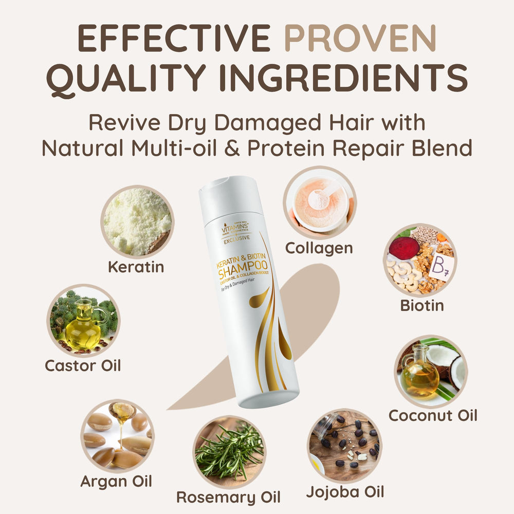 VITAMINS hair cosmetics Keratin Shampoo with argan oil glow for radiant shine