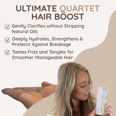 VITAMINS hair cosmetics Keratin Shampoo curly hair shot suggesting defined curls and hydration