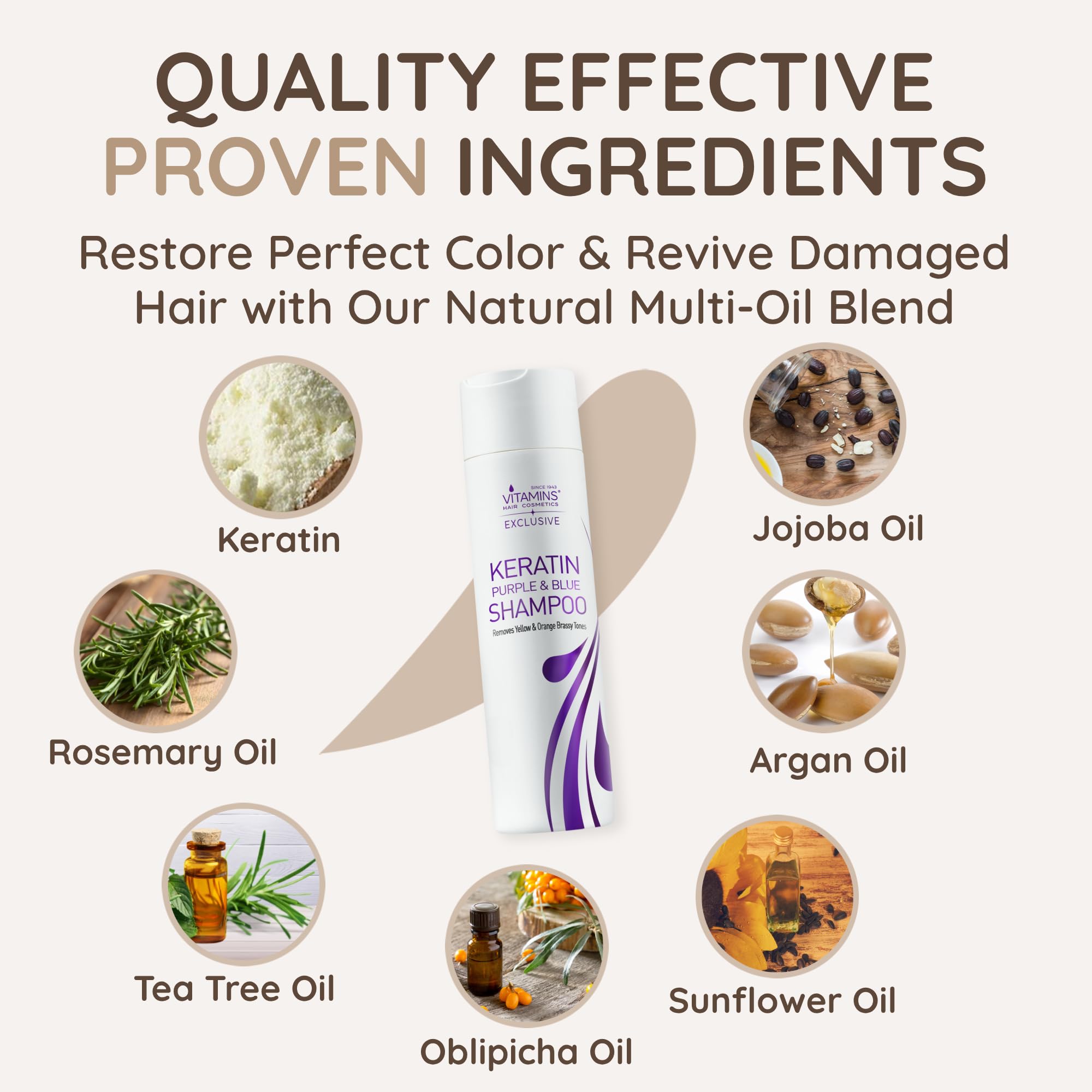 VITAMINS hair cosmetics UV protection helps preserve salon-fresh color during sun exposure.