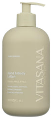 Vitasana Hydrating Lotion bottle front view for fragrance-free sensitive-skin care.