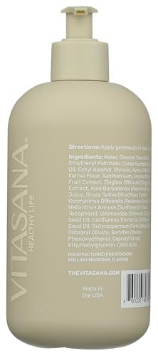 Vitasana 16oz bottle signals long-lasting daily moisture.