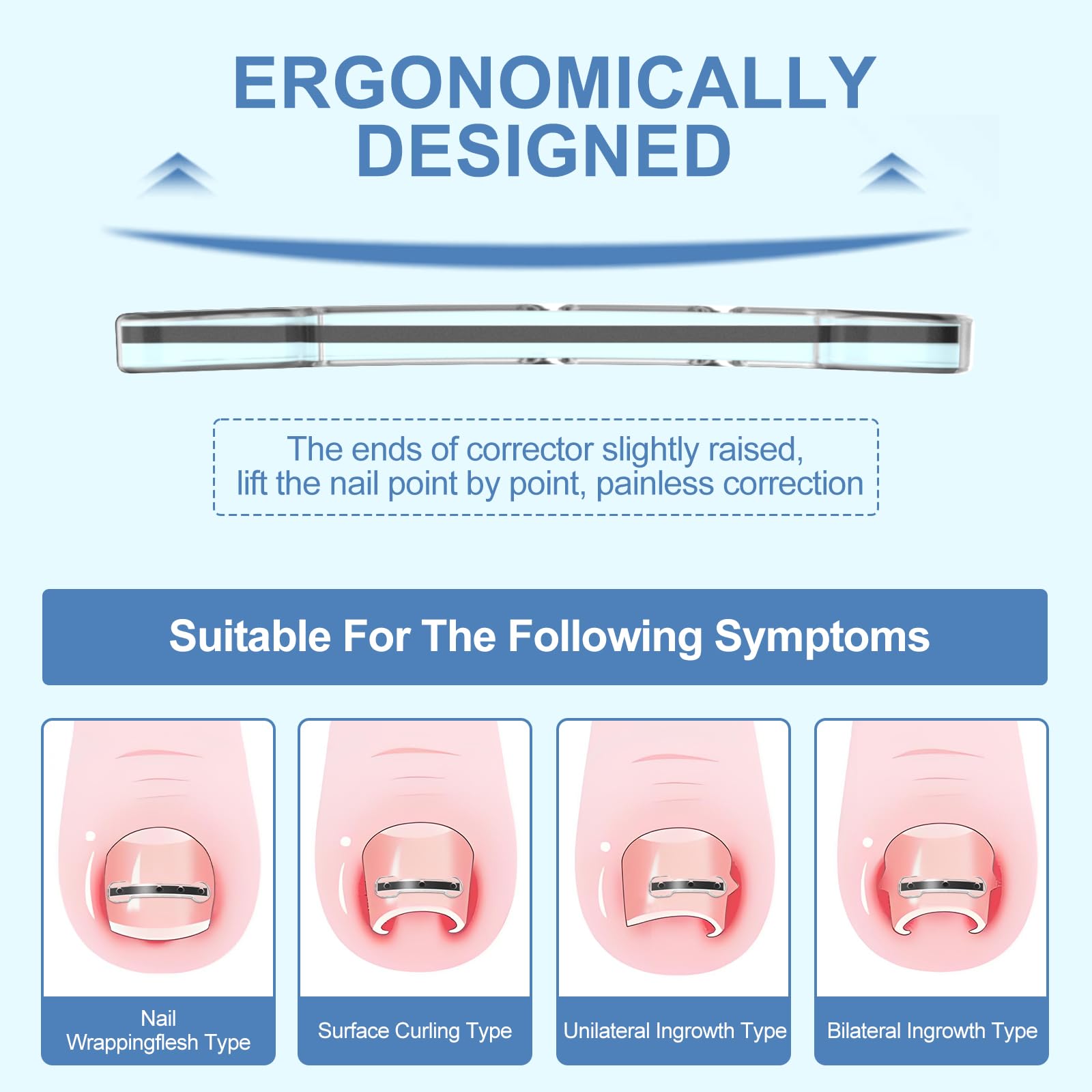 VITASY curved toenail corrector for gentle realignment during daily wear.