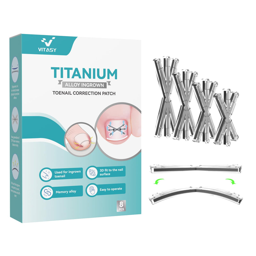 VITASY ingrown toenail kit closeup shows 6-angle shape for precise toe correction.