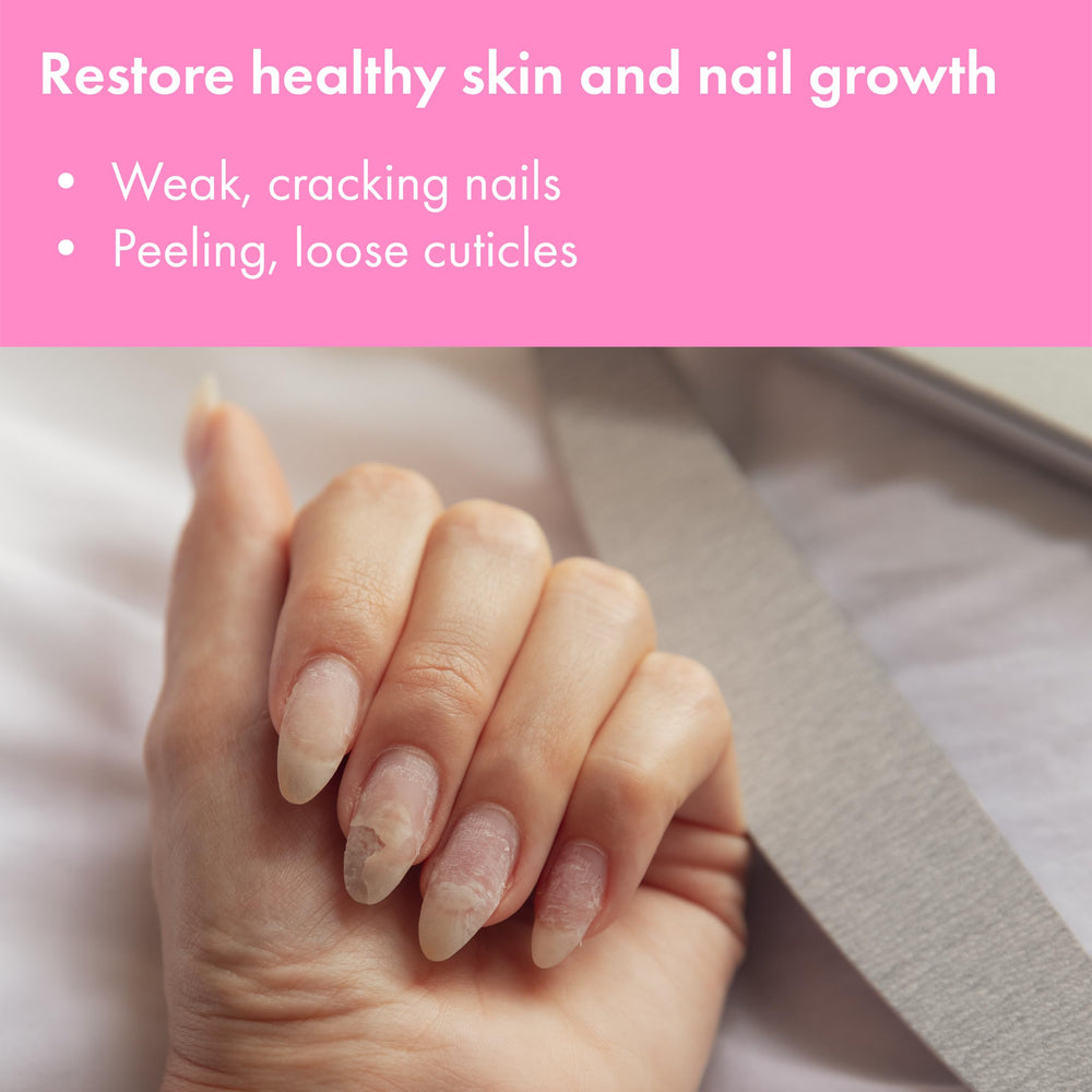 Close-up of VITÉ20 gel applying to nails for clarity and hydration.
