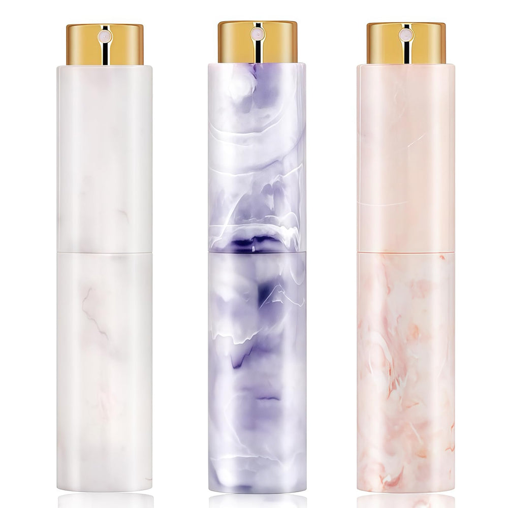 Vitog marble texture refillable travel perfume atomizer, compact for on the go fragrance touch ups