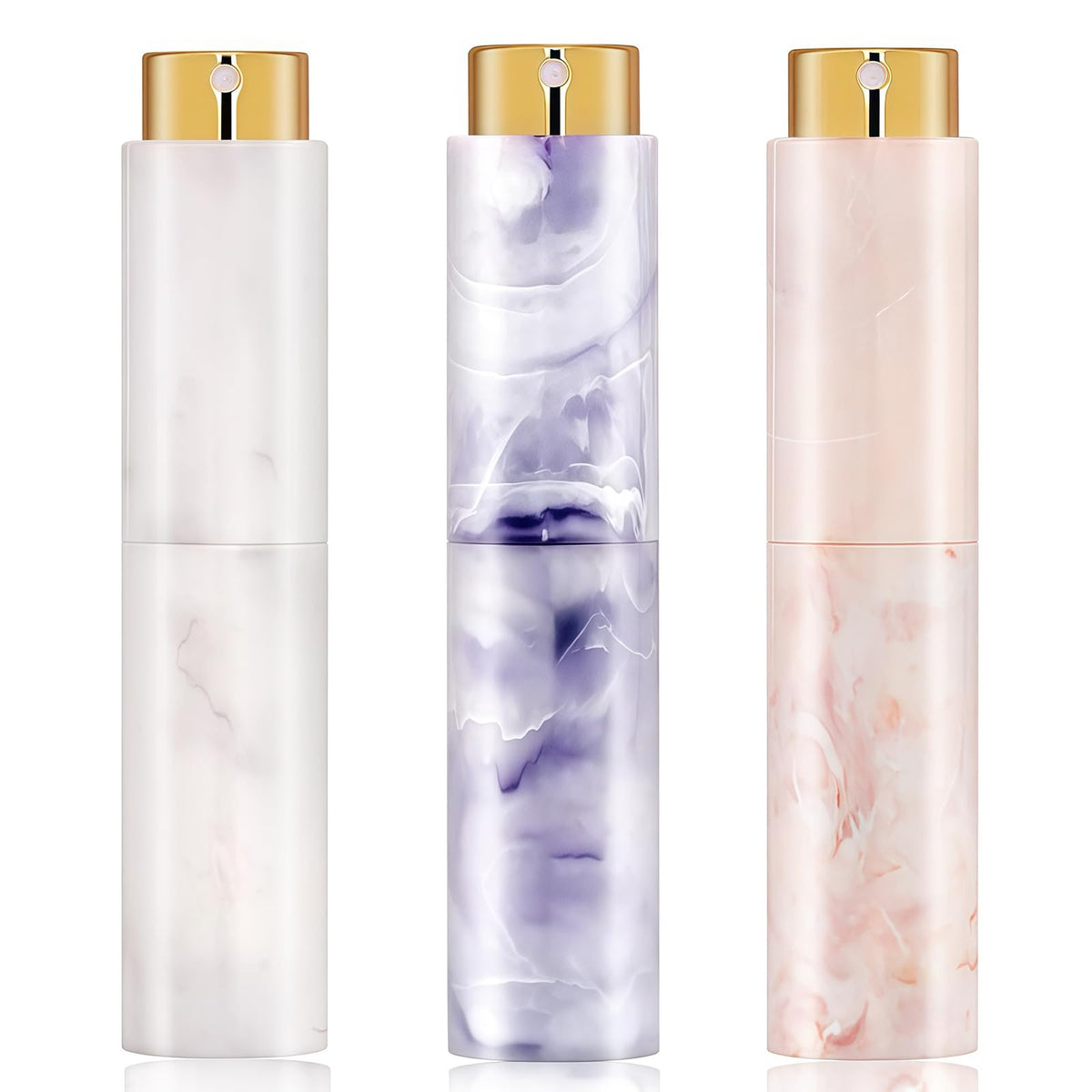 Vitog marble texture refillable travel perfume atomizer, compact for on the go fragrance touch ups