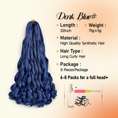 Vitorish French Curly Braiding Hair 22inch closeup texture highlights soft synthetic fibers and natural look.