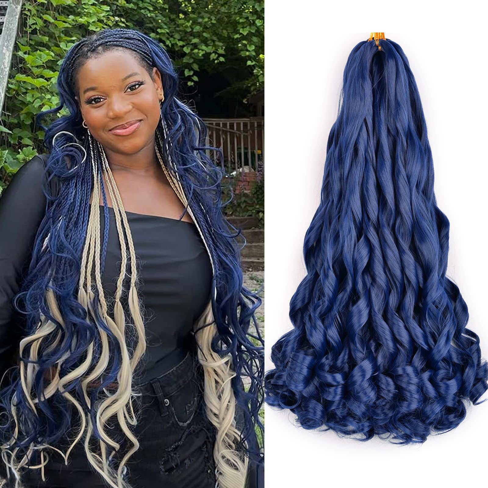 Vitorish French Curly Braiding Hair 22inch 8packs packaging ready for quick installation and styling.