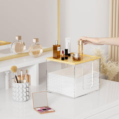 VITVITI acrylic box with U-shaped opening for easy towel access.