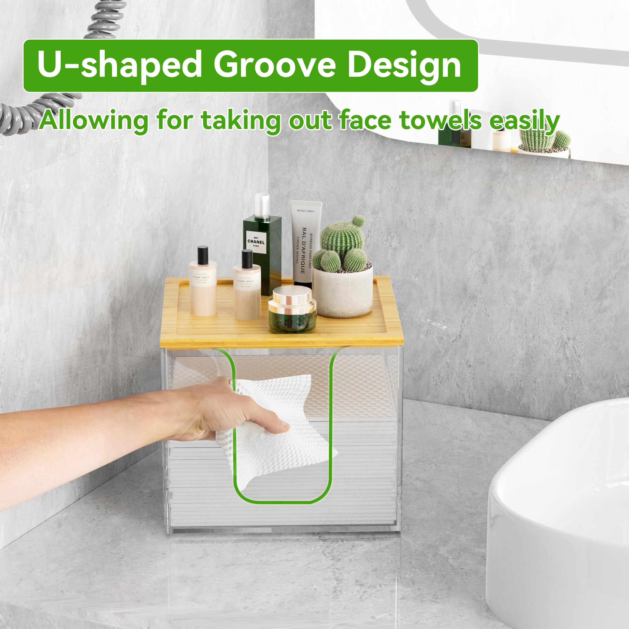 VITVITI bamboo-lid storage keeps small makeup items neatly nearby.