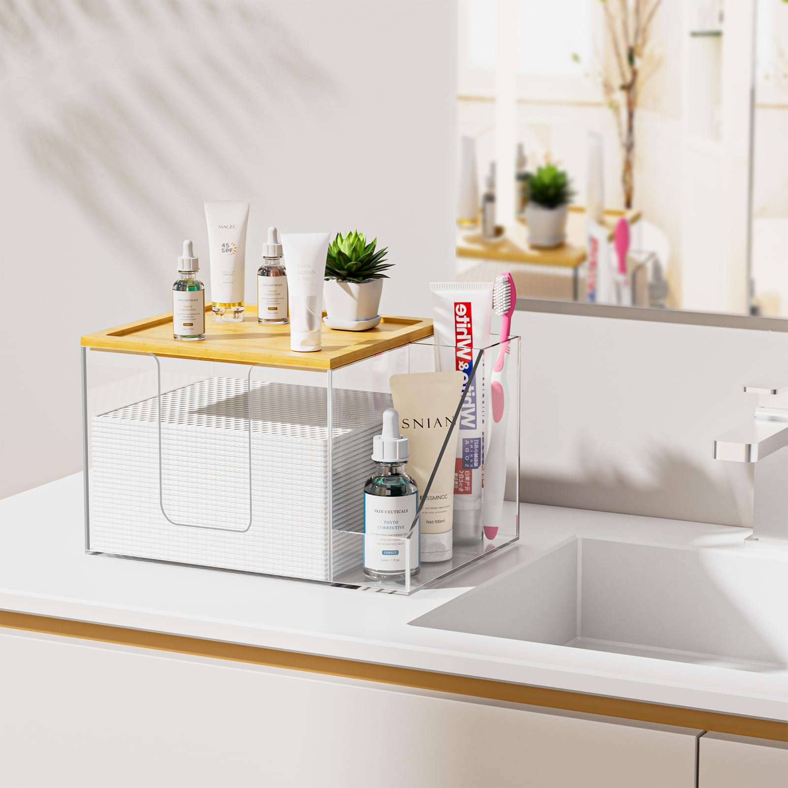 VITVITI toothbrush-compartment towel box keeps daily routines tidy and within reach.