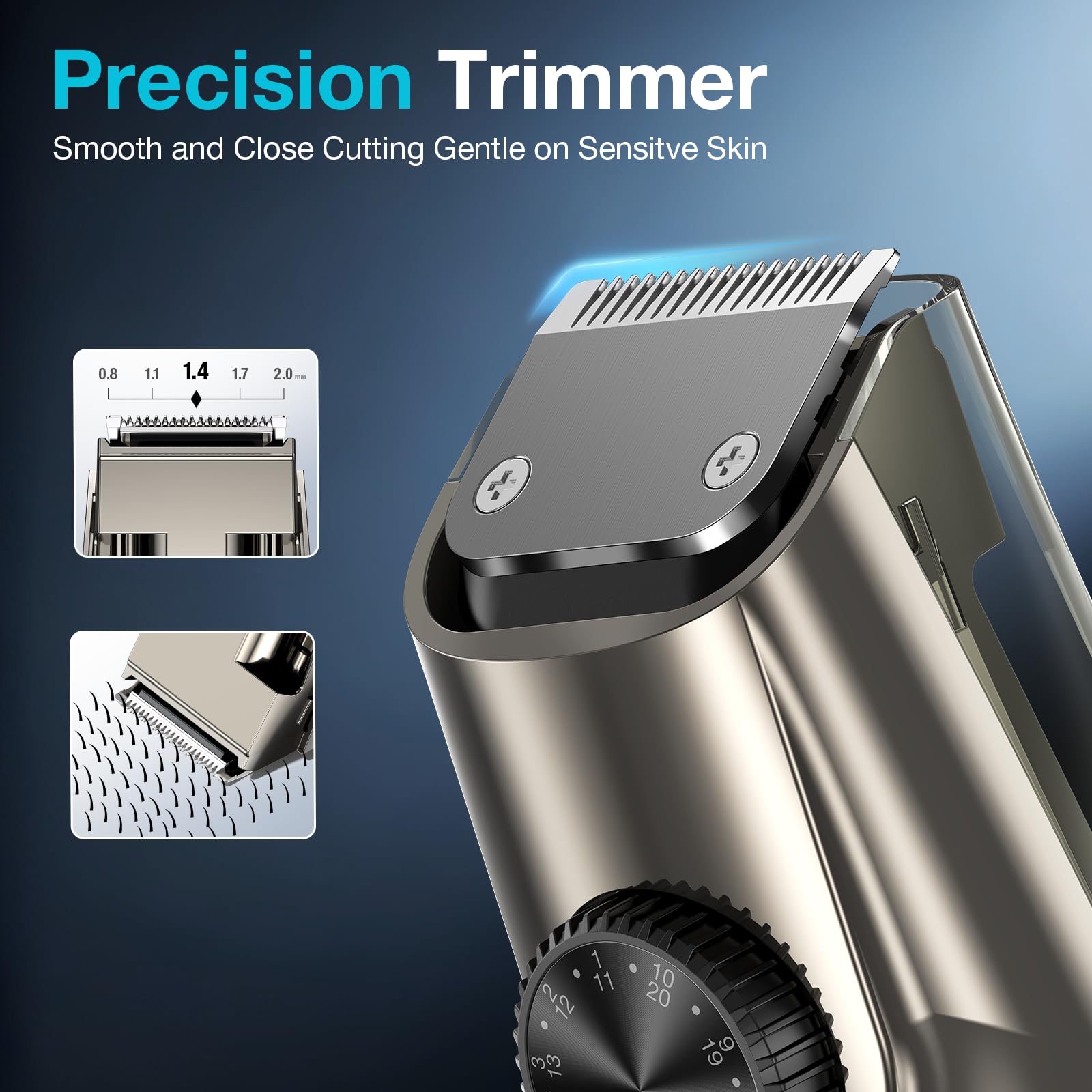 IPX6 waterproof VivaEase trimmer under running water for easy cleaning.
