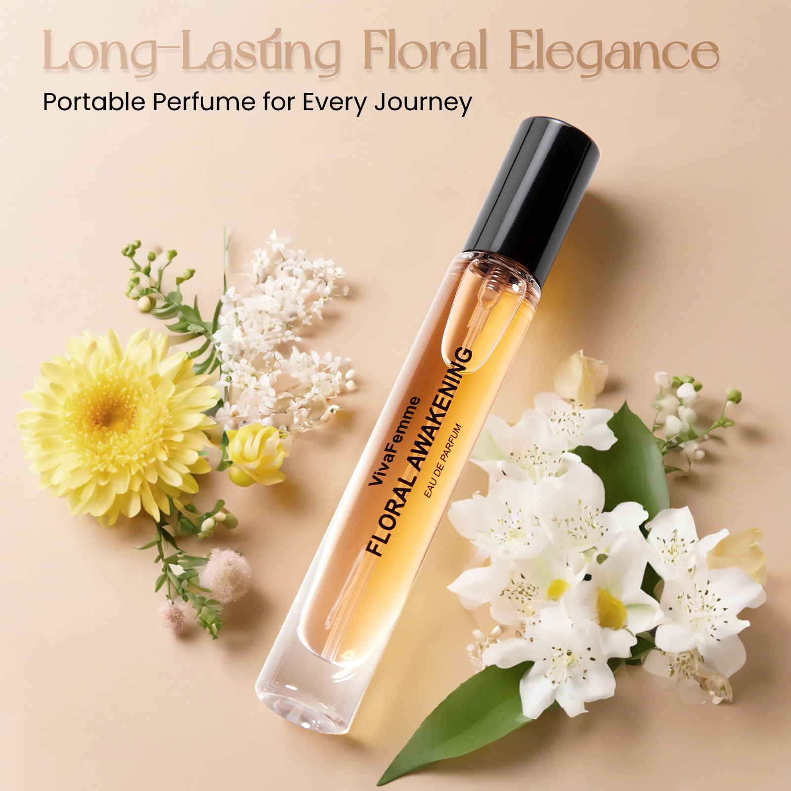 VivaFemme floral notes essence captures fresh, feminine mood for everyday elegance.