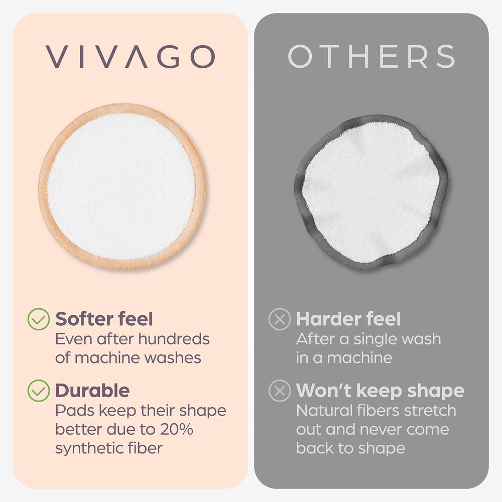 VIVAGO face cleansing with rounds in use shows soft, effective makeup removal.