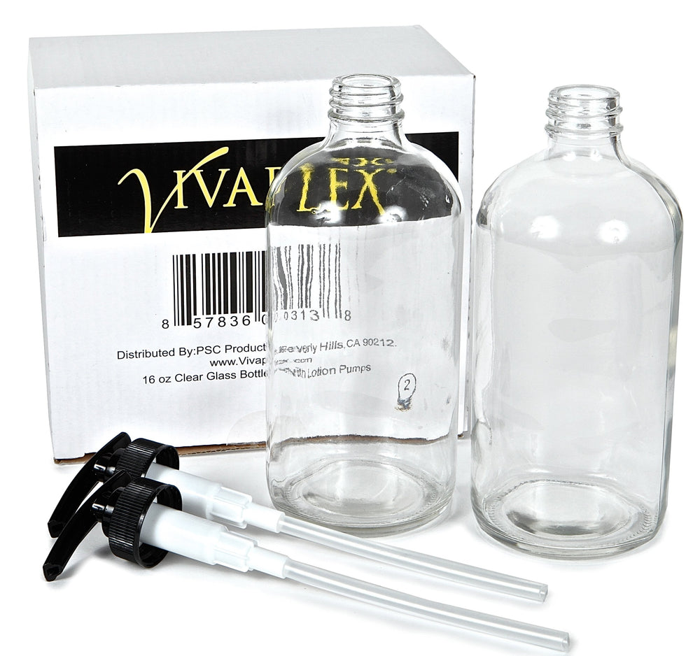 Vivaplex soaps and oils use idea, elegant glass keeps formulas visible.