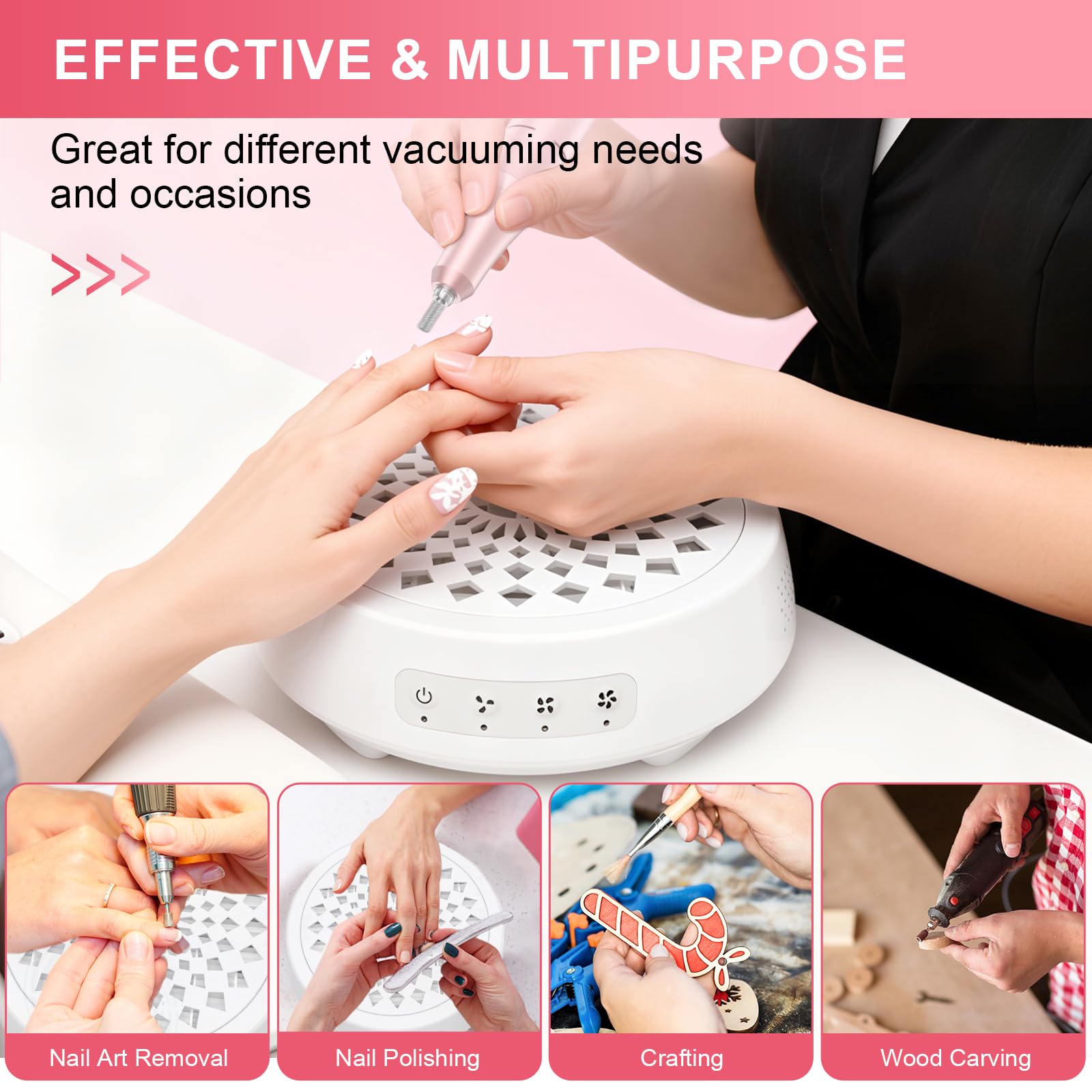 VIVAXIS in-use scenario highlights clean air during acrylic and gel nail art
