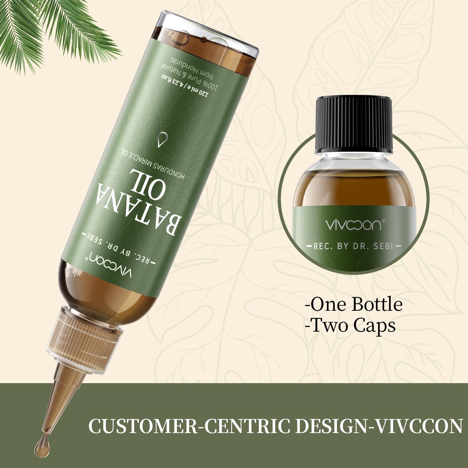 Vivccon Batana Oil as leave-in treatment for curly or coarse hair.