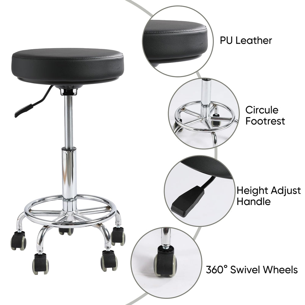 Viviange rolling stool silent wheels reduce noise in clinics.