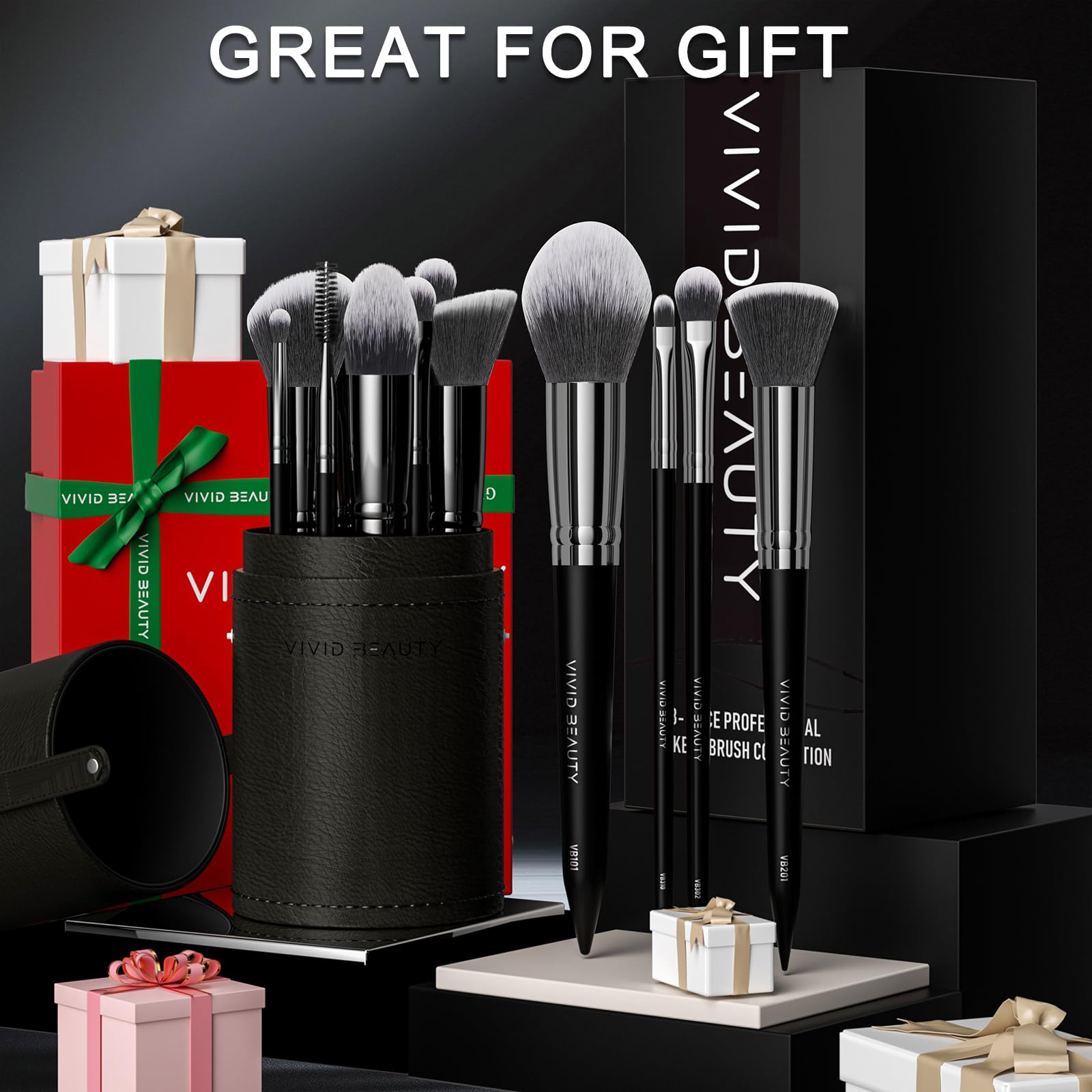 VIVID BEAUTY foundation brush ensures even skin-toned results.