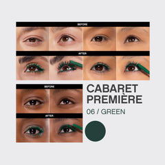Vivienne Sabó Cabaret Premiere Green Mascara on lashes shows long-lasting, smudge-proof wear.