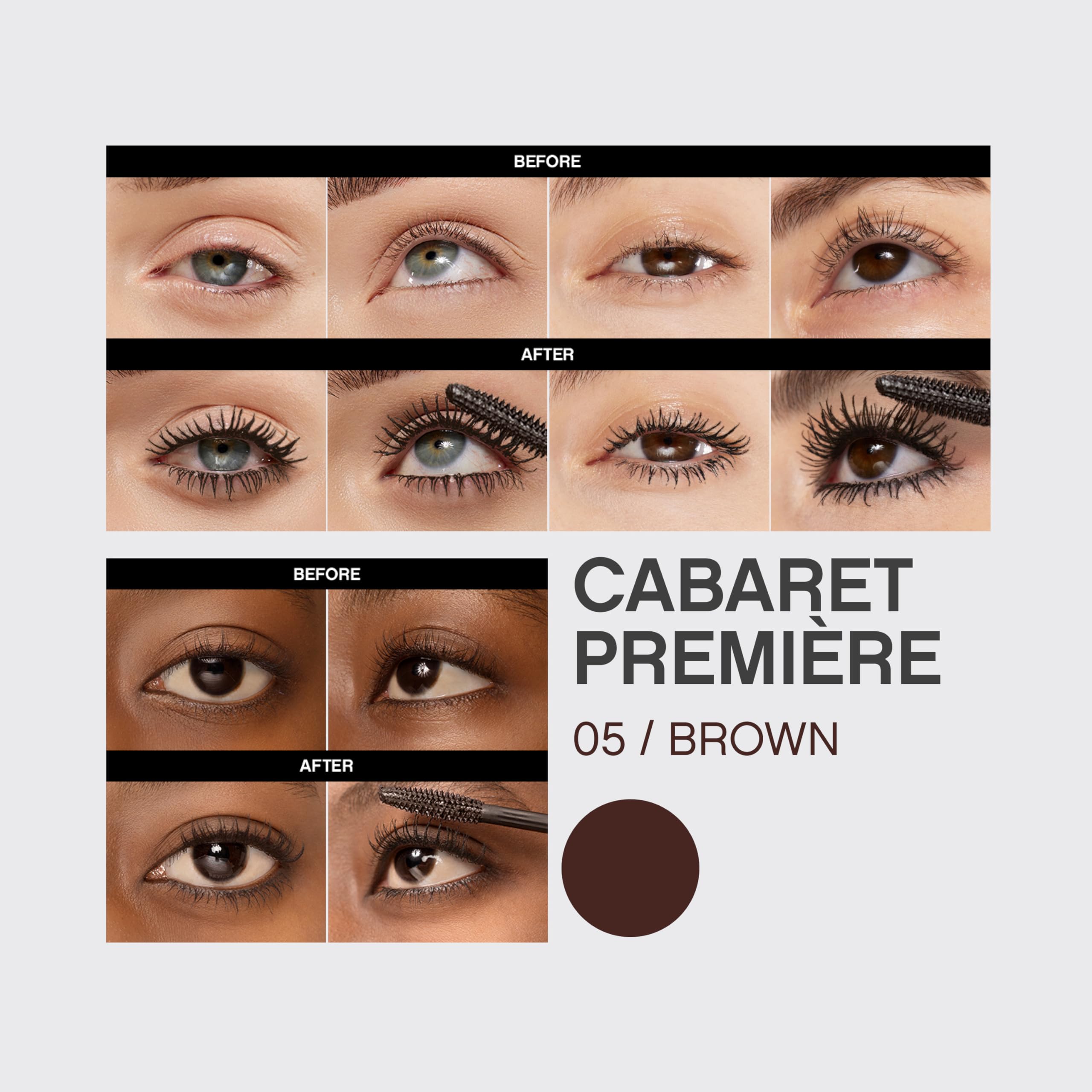 Vivienne Sabó Cabaret Premiere Brown Mascara wear test demonstrates smudge resistance