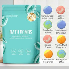 Vivifyrean bath bombs colorful bubbles in tub for spa vibes
