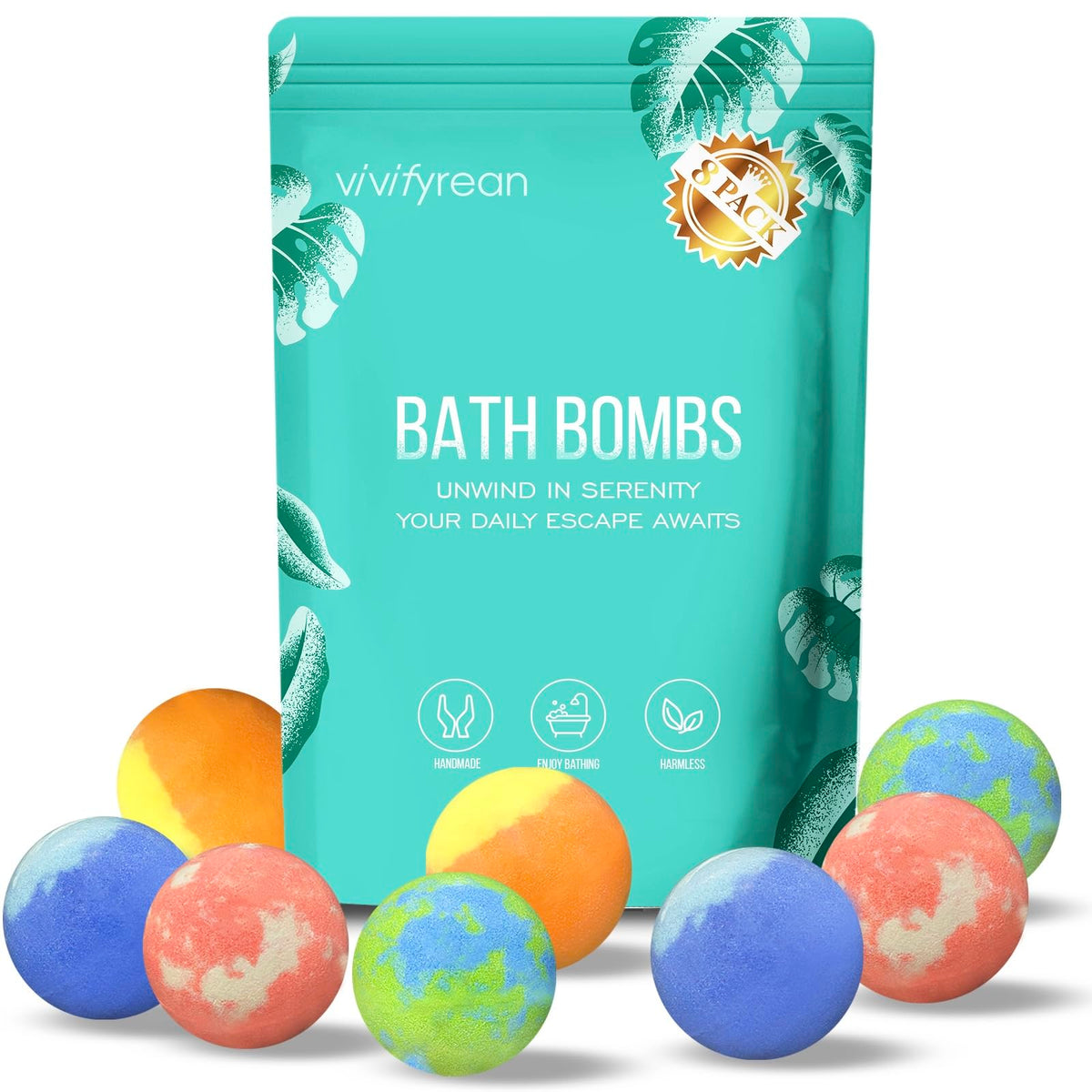 Vivifyrean bath bombs gift set packaging for gifting and travel