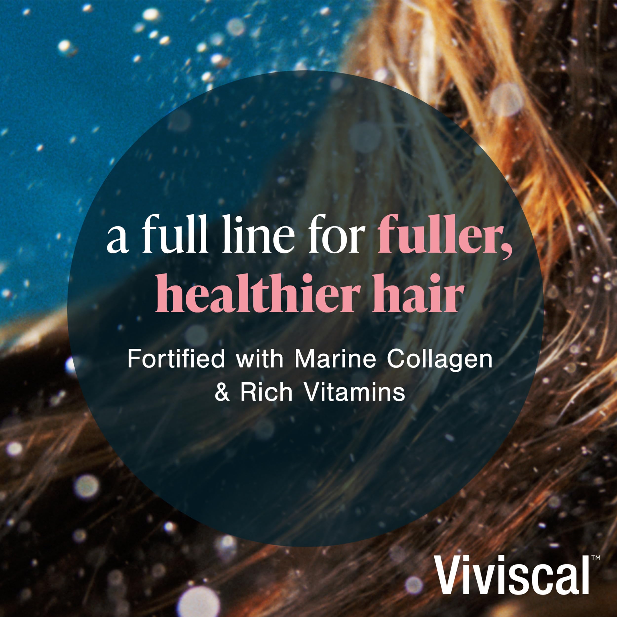 Viviscal Hair Thickening Serum density close-up suggests visible thickness potential.