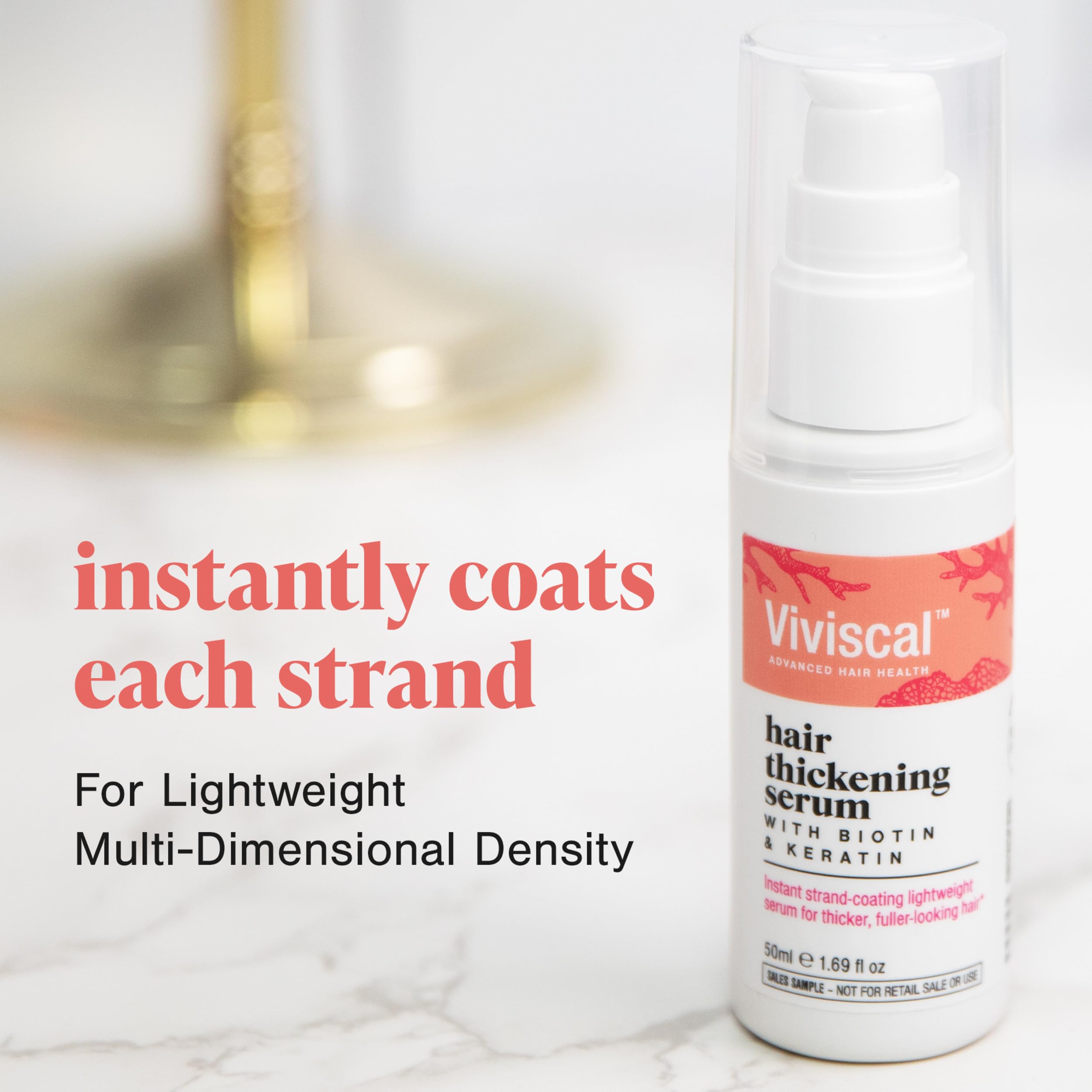 Viviscal Hair Thickening Serum marine collagen image hints nourishing scalp support.