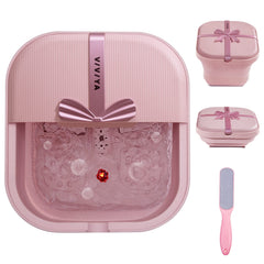 VIVIYA collapsible foot bath spa folded for compact storage and space-saving setup.