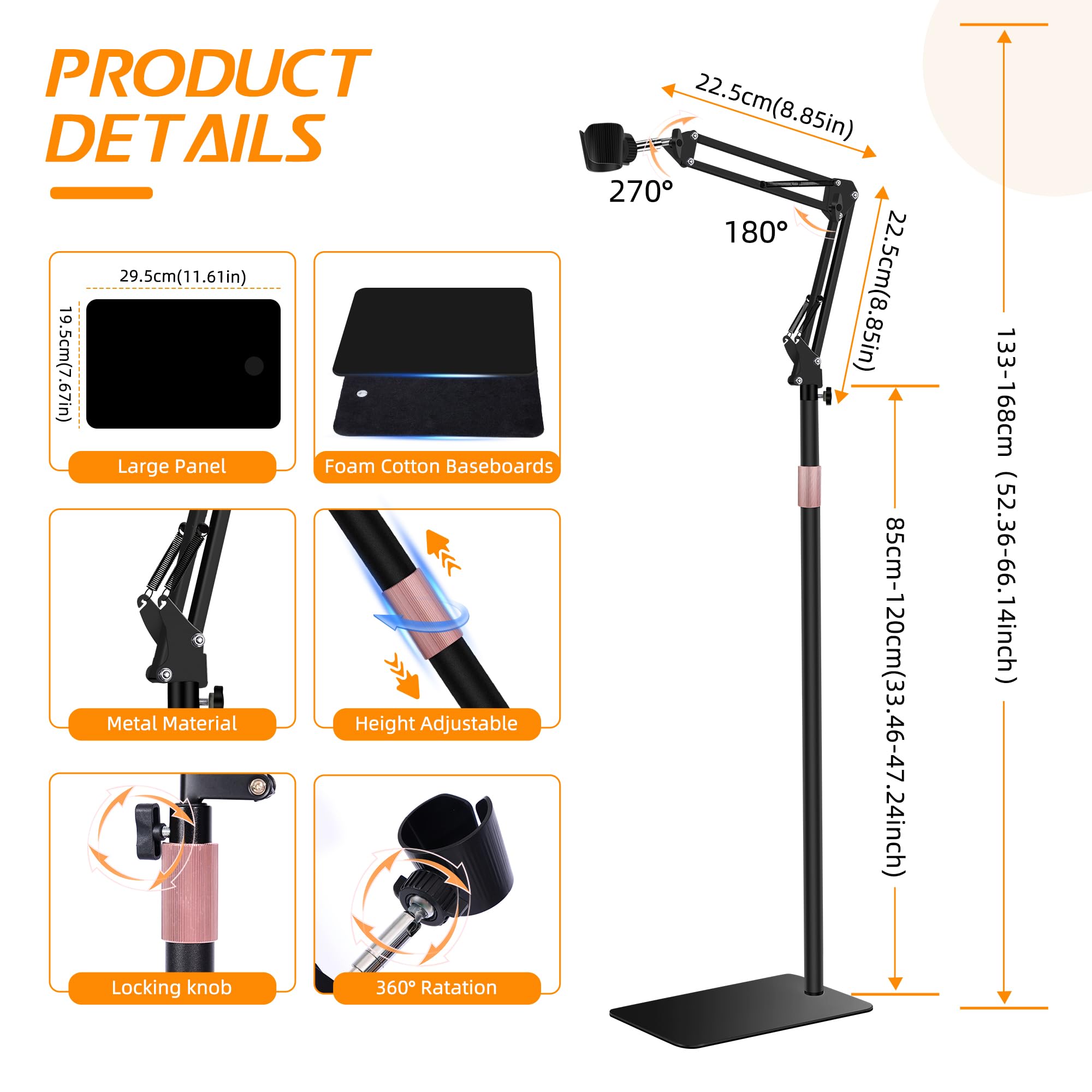 Vivnoon hair dryer stand with 360 degree rotation for flexible drying angles