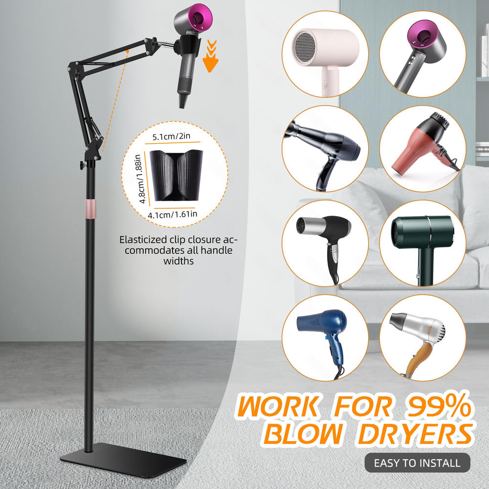 Vivnoon hair dryer stand stainless steel bracket ensures durable, long-lasting support