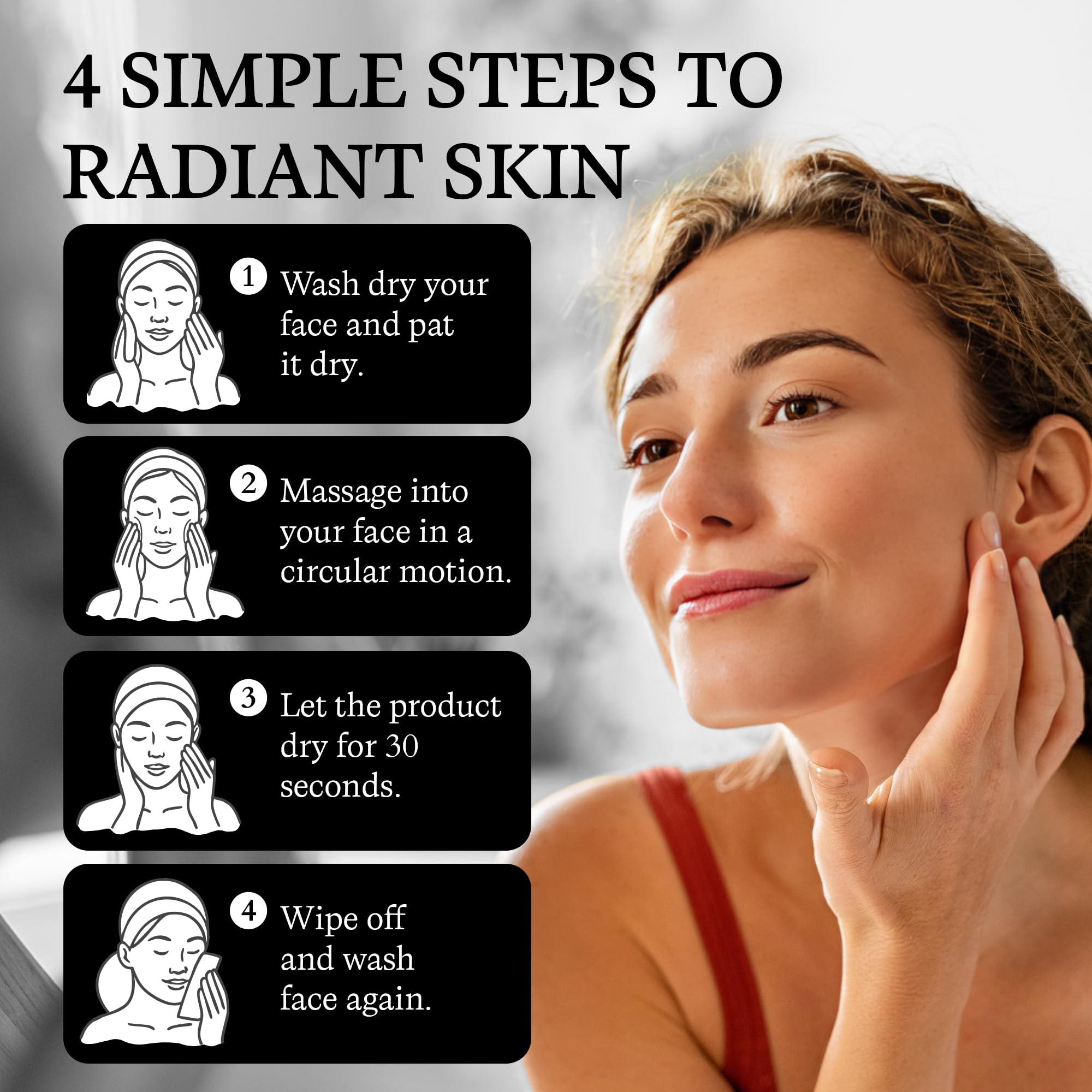 Vivo Per Lei applying gel on dry skin shows 1–2 minute massage forming soft clumps.