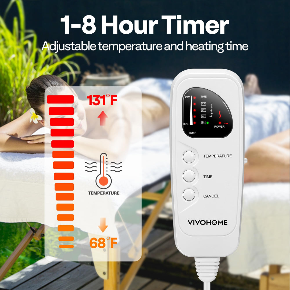 VIVOHOME Massage Table Warmer detachable connector ready for safe machine washing