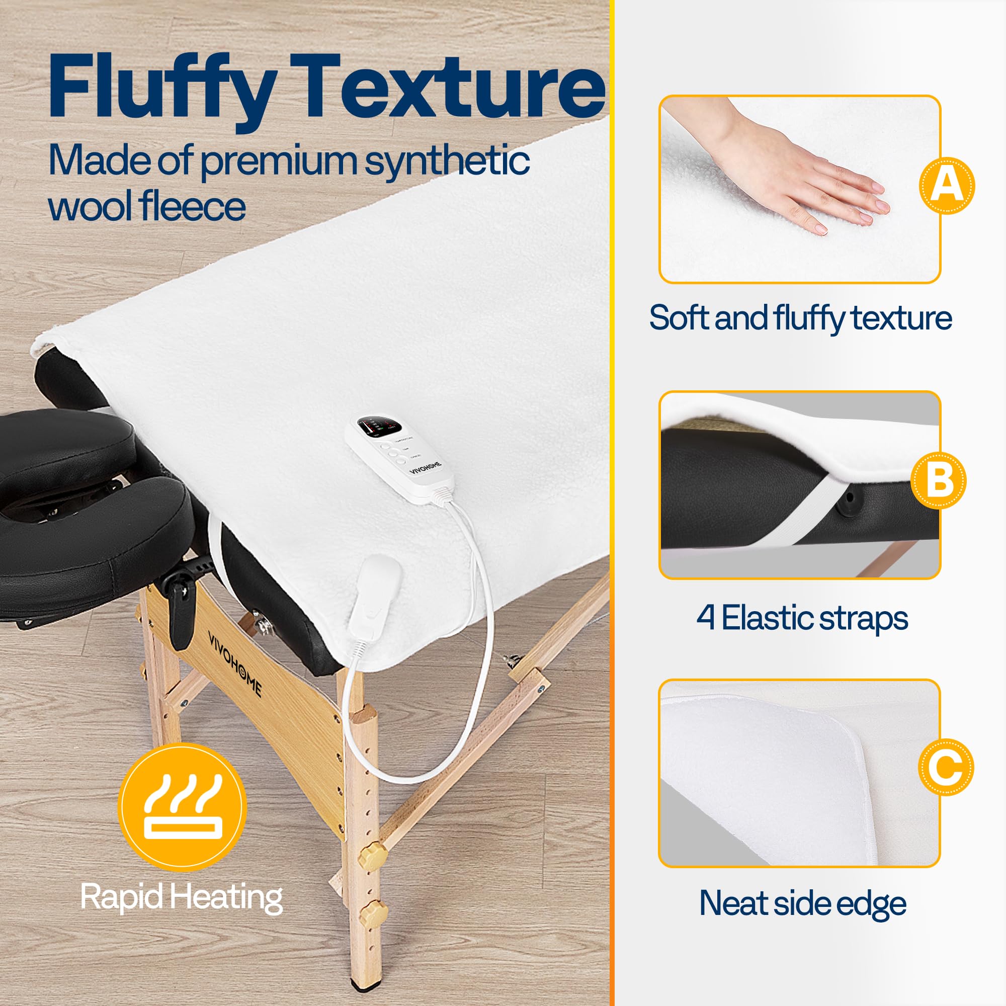 VIVOHOME Massage Table Warmer folded compact for easy storage and transport