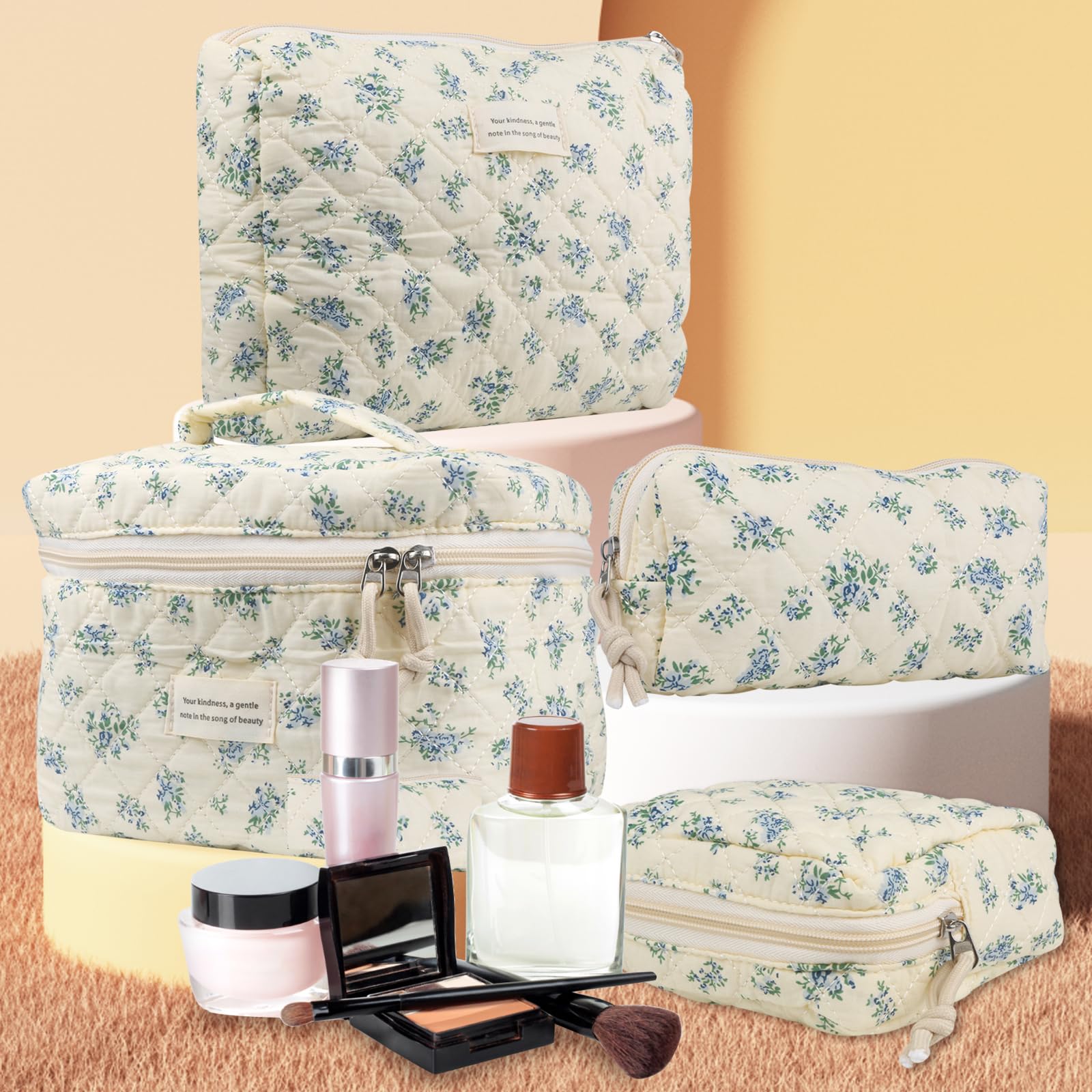 VIWIME makeup bag cotton craft highlights soft feel and durable everyday use.